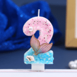 Bougie chiffre queue de sirène anniversaire (5)