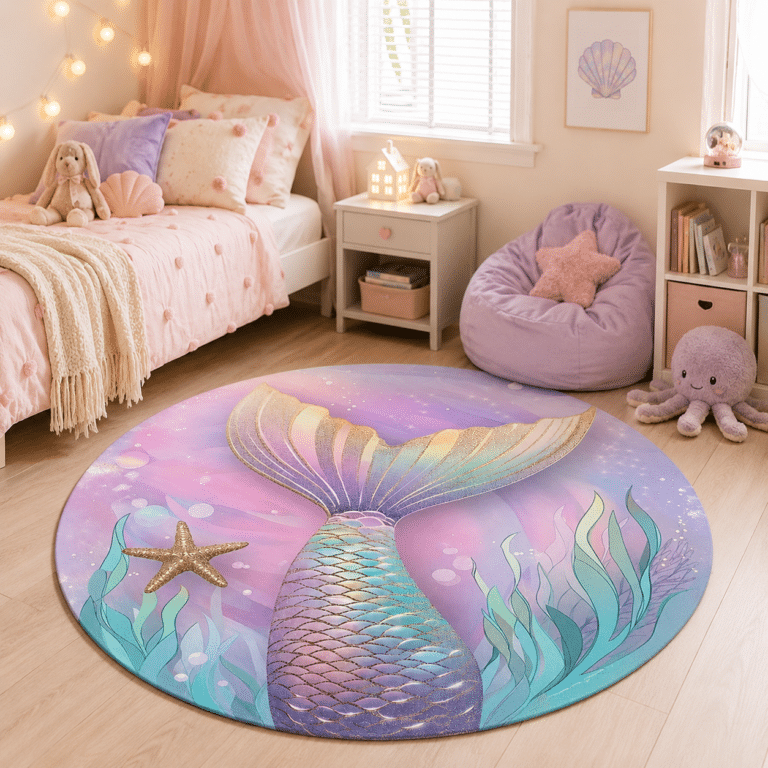 Tapis rond queue de sirène