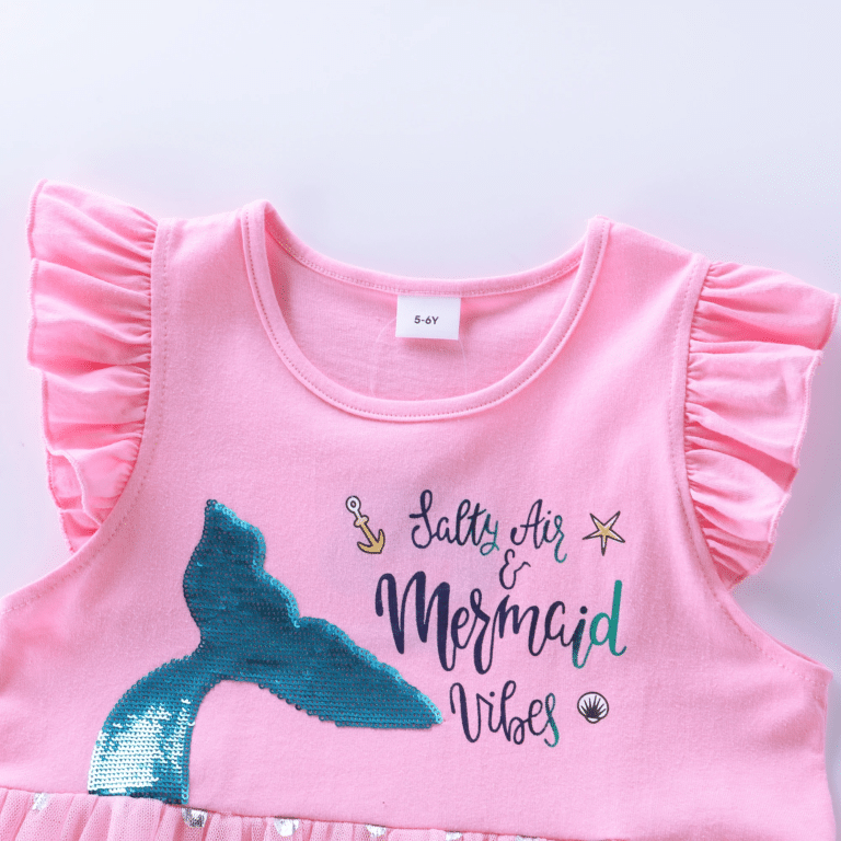 robe fille motif sirène (3)