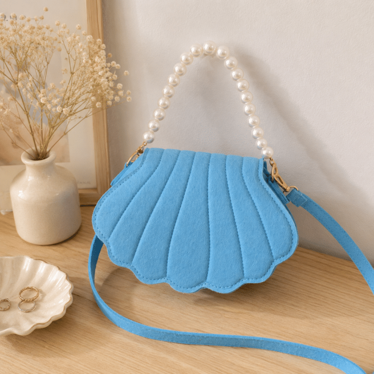 sac à main coquillage bleu bandoulière
