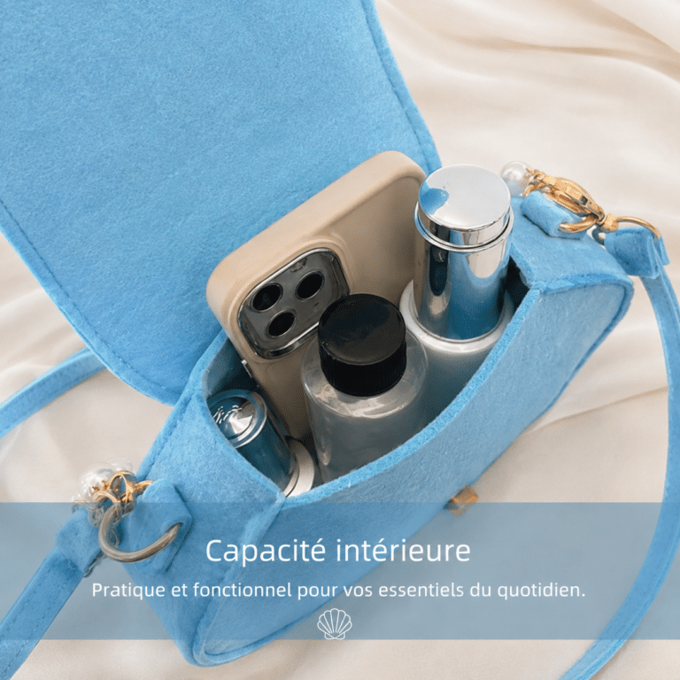 sac à main coquillage bleu