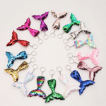 Lot de porte-clés sirène à paillettes (2)