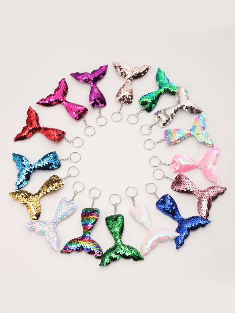 Lot de porte-clés sirène à paillettes (2)