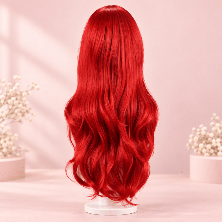 Perruque de sirène rouge pour femmes