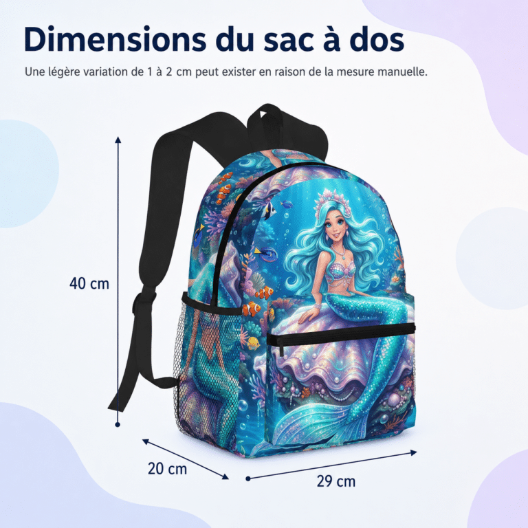 Sac à dos imprimé sirène (2)