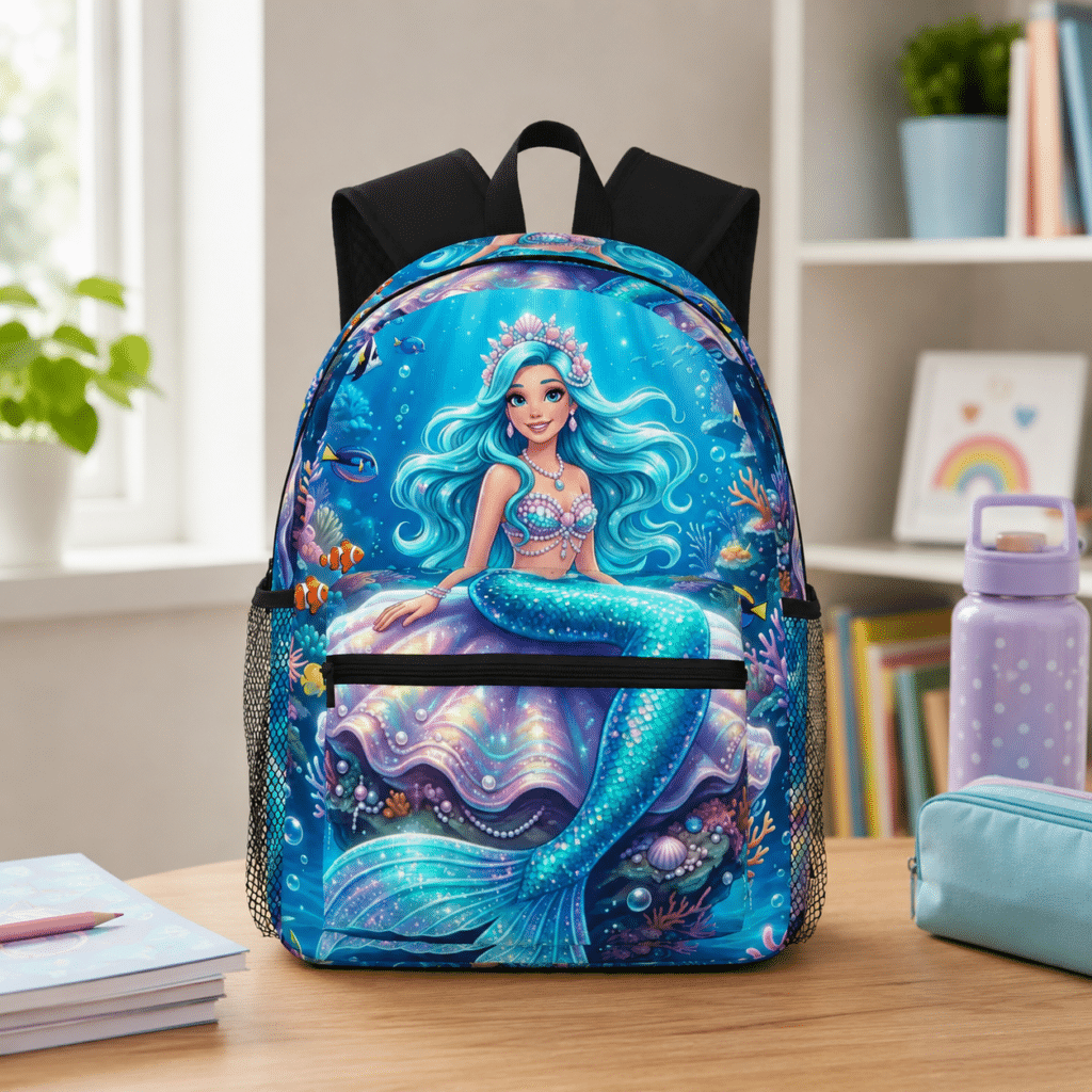 Sac à dos imprimé sirène pour petite fille