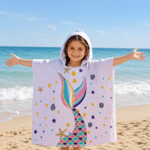 Poncho de bain sirène